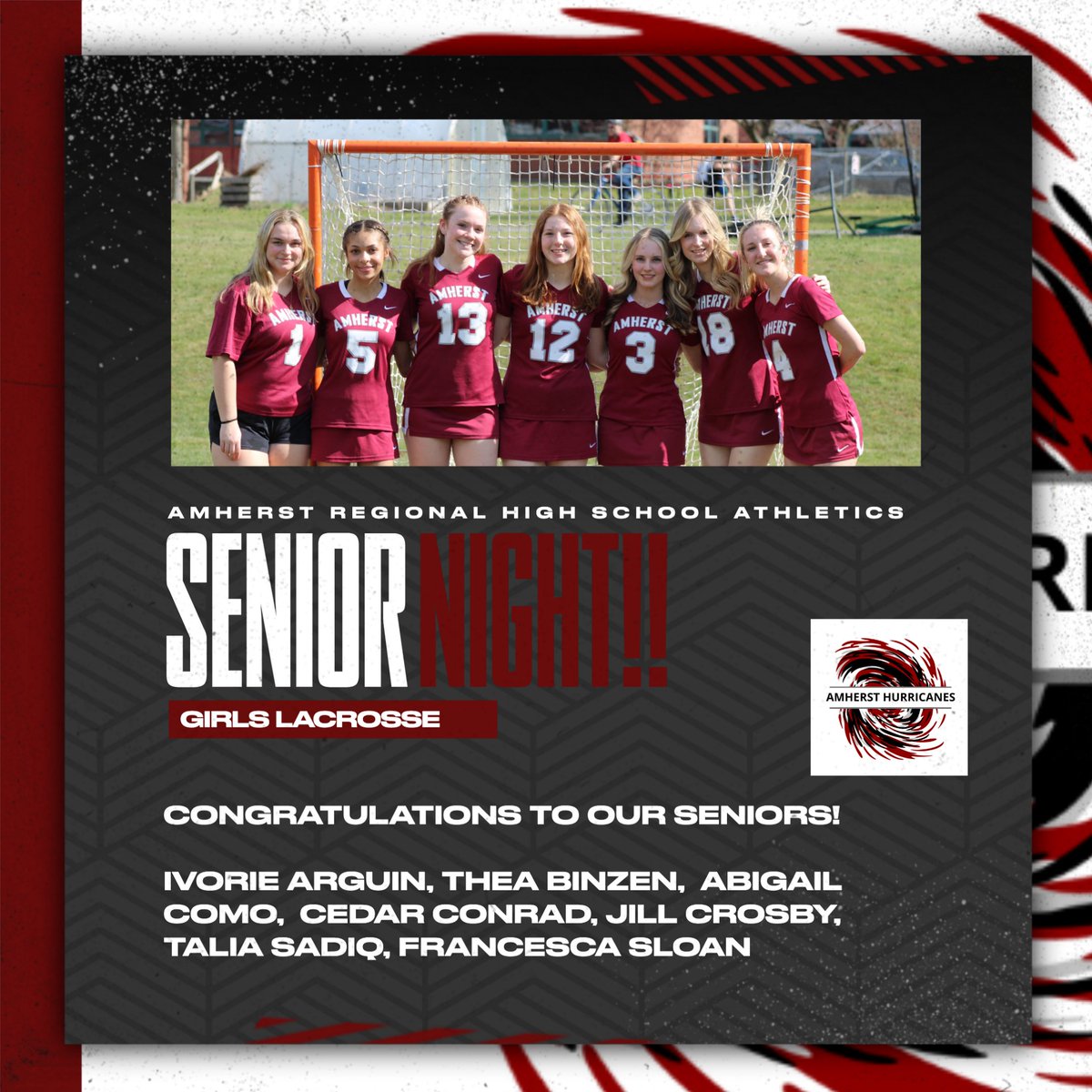 It's Senior Night for the Girls Lacrosse team! Come out and support the team at 7:00PM! #Classof2024