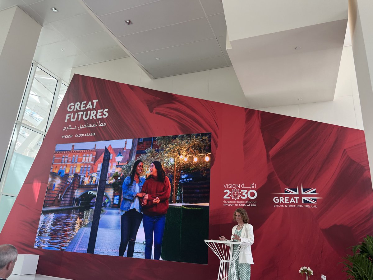 Brilliant hearing from ⁦⁦⁦⁦@WMGrowth’s ⁩ #BeckyFrall, showcasing to top #Saudi travel leaders what makes #Birmingham & the wider #WestMidlands region a #GREAT destination during #GREATFUTURES ⁦#trade expo in #Riyadh ⁦@GREATBritain⁩