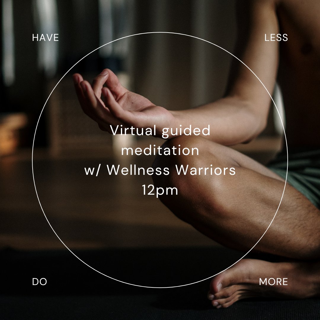 Reminder: Virtual guided meditation today at noon! 
Join at wayne-edu.zoom.us/j/95625396760?…
⁠
@WSUCOSW @WSUWellnessWarriors  #MentalHealthAwarenessMonth