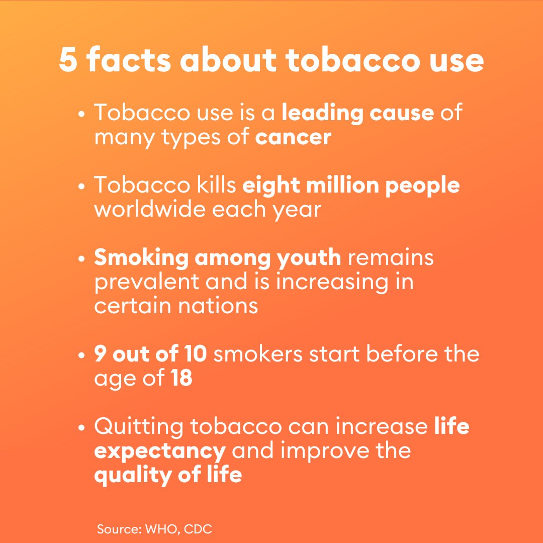 Important reminder: Quitting tobacco can make a significant difference in life expectancy and overall well-being. #WorldNoTobaccoDay #WNTD24