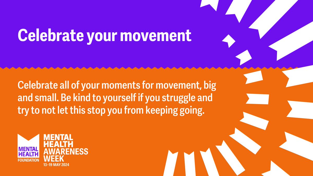 Being mindful with your movement can help you maximise the mental health benefits. Why not try a mindful exercise, like mindful walking?

Remember, movement is self-care. 💜

Get more tips: mentalhealth.org.uk/movement-tips

#MomentsForMovement #MentalHealthAwarenessWeek
