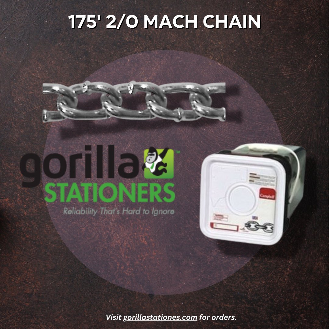checkoutgorilla's tweet photo. You can get this high quality and heavy duty 175' 2/0 Mach Chain for general purposes. Check this out: https://t.co/dKpbRs3ydI
#GorillaStationers #OfficeSupplies #HardwareSupplies #HardwareProducts https://t.co/uE1ChATyMG