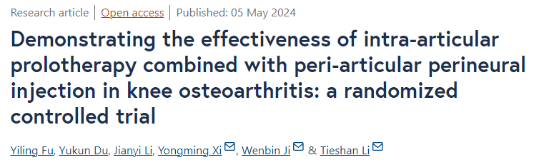 Prolotherapy with 5% dextrose can help with knee osteoarthritis symptoms.

It seems injecting the peri-articular nerves in addition to intra-articular injection works better than intra-articular injection alone.

josr-online.biomedcentral.com/articles/10.11…