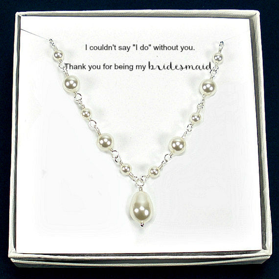 Bridesmaid Gift: Bridesmaid Pearl Necklace, Sterling Silver tuppu.net/3c927dcf #jewelrygift #artisanjewelry #jewelry #handmadegifts #MatronOfHonor