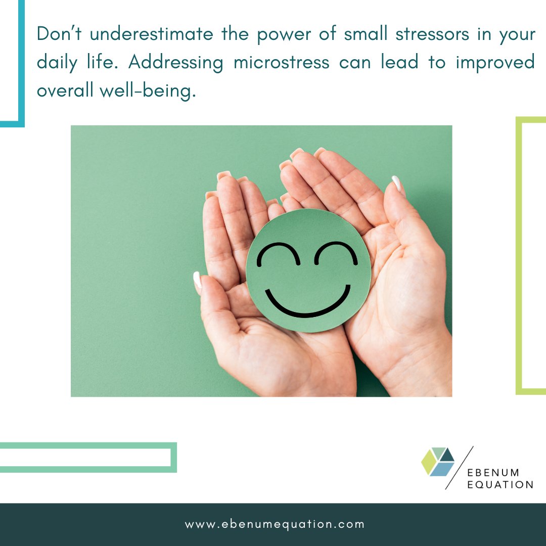 Small stressors may seem trivial, but they significantly impact your well-being. It's important to recognize and address these microstressors to foster a healthier, more productive life.#Coaching #leadership #EbenumEquation #BuildYourOwnAccelerator #5%shift #microstress