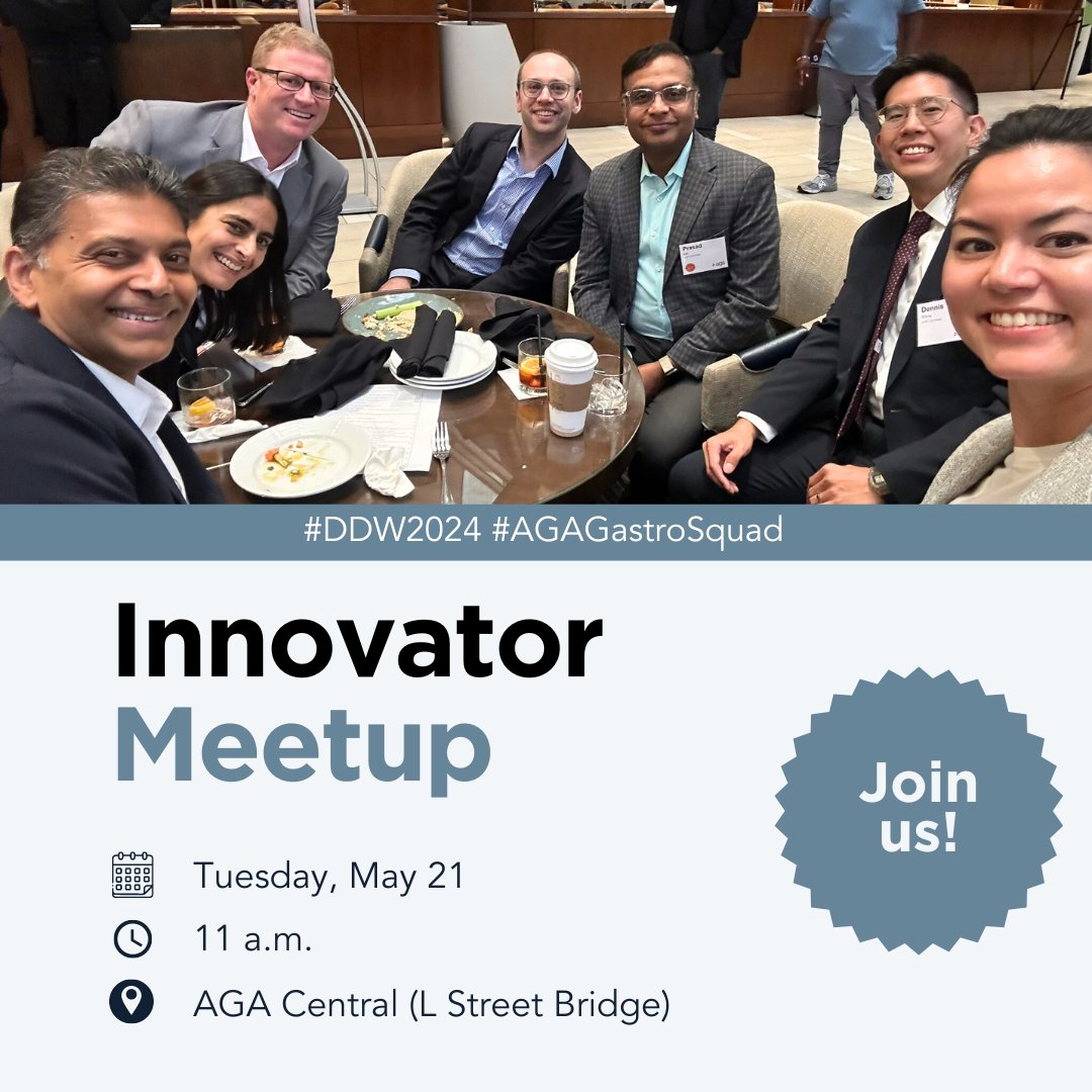 American Gastroenterological Association (AGA) (@amergastroassn) on Twitter photo Let’s move GI forward! ➡️ You’re invited to join <a href="/lrkosinski/">Lawrence Kosinski</a>, <a href="/gastrodoc12/">Naresh Gunaratnam</a>, <a href="/drsethinyc/">Dr. Amrita Sethi</a>, and all GI innovators and previous #AGATech Summit attendees at our #DDW2024 meetup.
📅 May 21, 11 a.m.
📍 AGA Central (L Street Bridge)
Sign up: ow.ly/xLYc50RF1eP Let’s move GI forward! ➡️ You’re invited to join <a href="/lrkosinski/">Lawrence Kosinski</a>, <a href="/gastrodoc12/">Naresh Gunaratnam</a>, <a href="/drsethinyc/">Dr. Amrita Sethi</a>, and all GI innovators and previous #AGATech Summit attendees at our #DDW2024 meetup.
📅 May 21, 11 a.m.
📍 AGA Central (L Street Bridge)
Sign up: ow.ly/xLYc50RF1eP