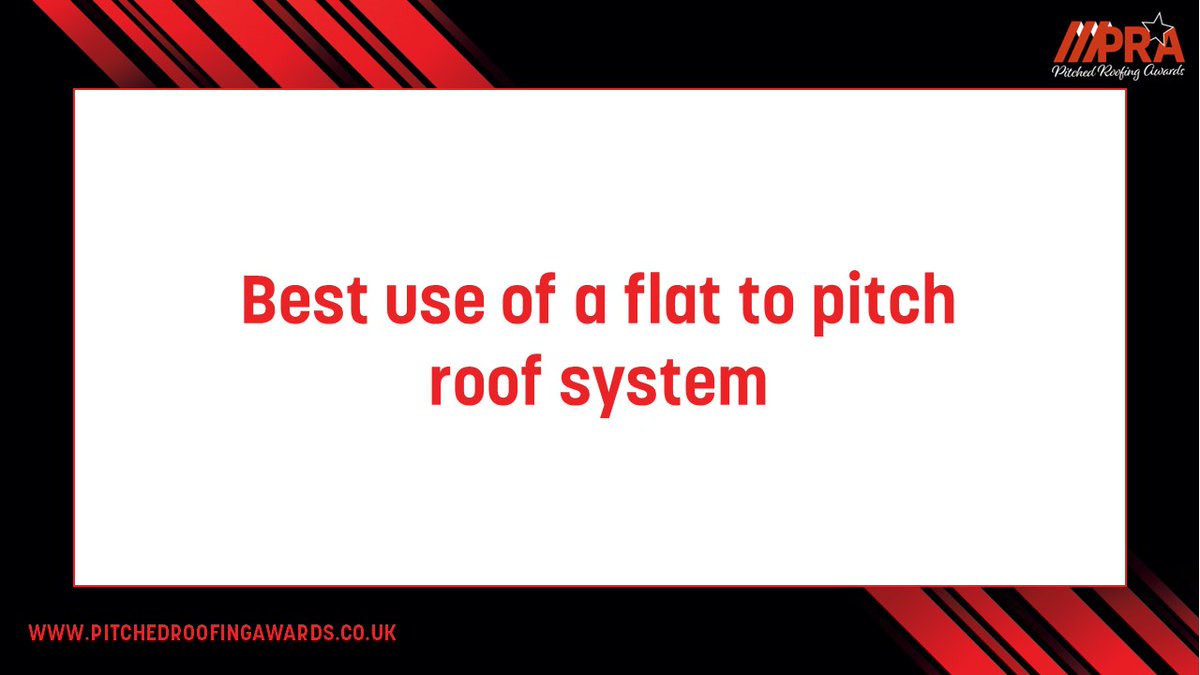 pitchroofawards's tweet image. 🔴Best use of a flat to pitch roof system🔴
The judges will be looking for a roof project using lightweight tile sheets on a flat to pitch roofing system which have been completed to a very high standard. Judges will also look to see how the product has complimented the building