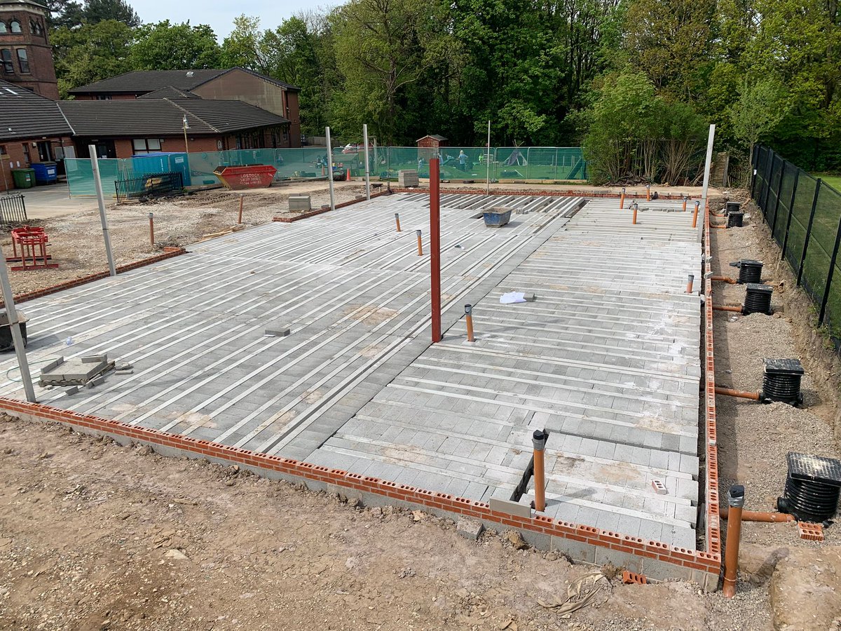 Our works at Highfield Priory School's new nursery building are progressing on programme with the last few blocks in and the floor complete.