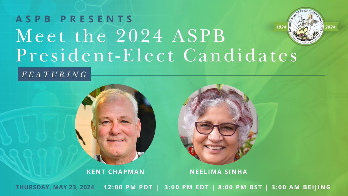 🚨ASPB Members: ASPB 2024 Elections Are Open! Vote now for President-Elect and Secretary-Elect. The deadline is June 14, 2024. buff.ly/3k7gEkl Also, join us for the Meet the Candidates webinar on 5/23, at 3 pm EDT to hear from the candidates. buff.ly/3ystzUG