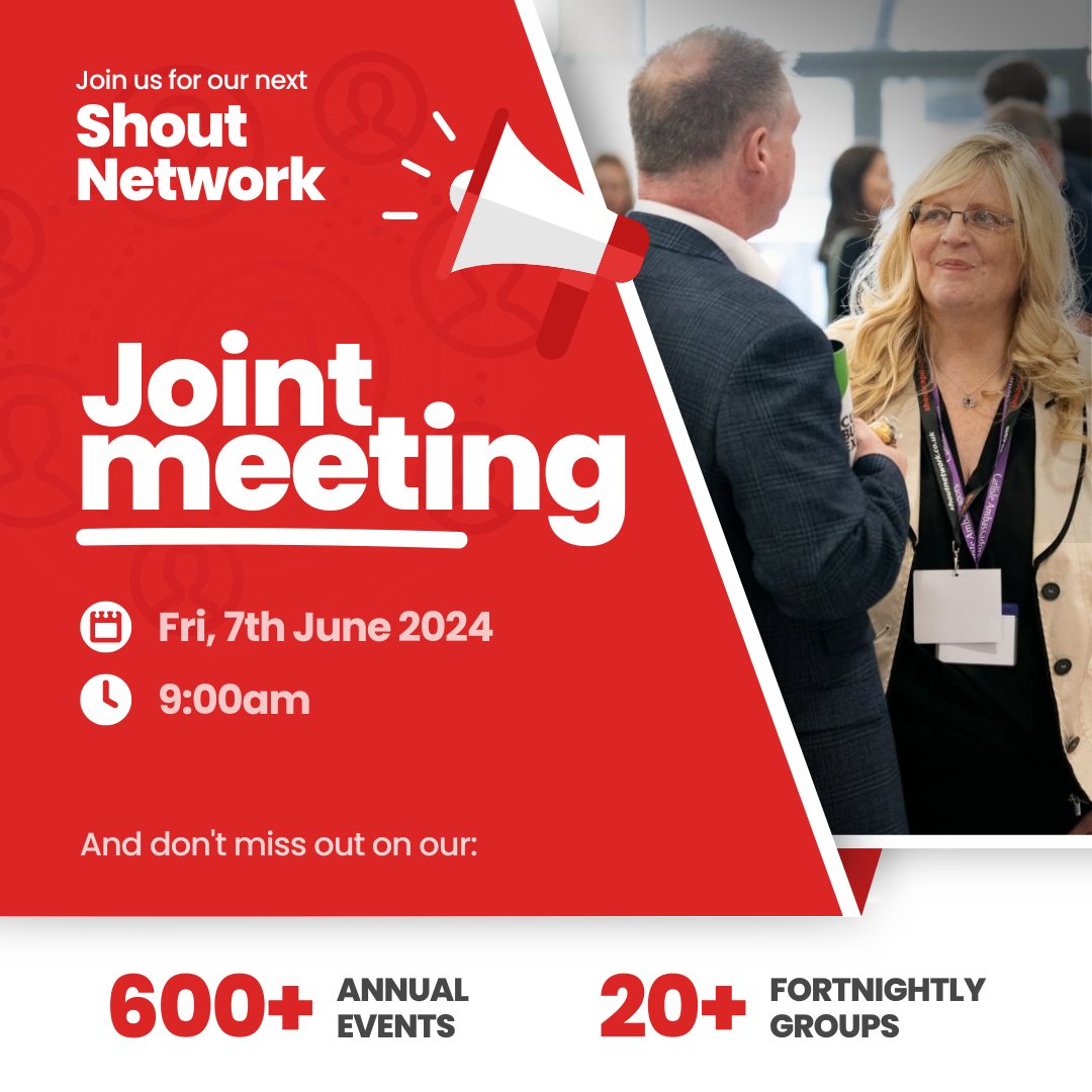 Register now for the next Shout Network Joint Meeting! 📣 The next #SNJM will take place on Friday 7th June from 9am to 12pm midday at Blackburn Rovers FC in the Premier Suite.  Fore more information and to register, go to: eventbrite.co.uk/e/shout-networ…
