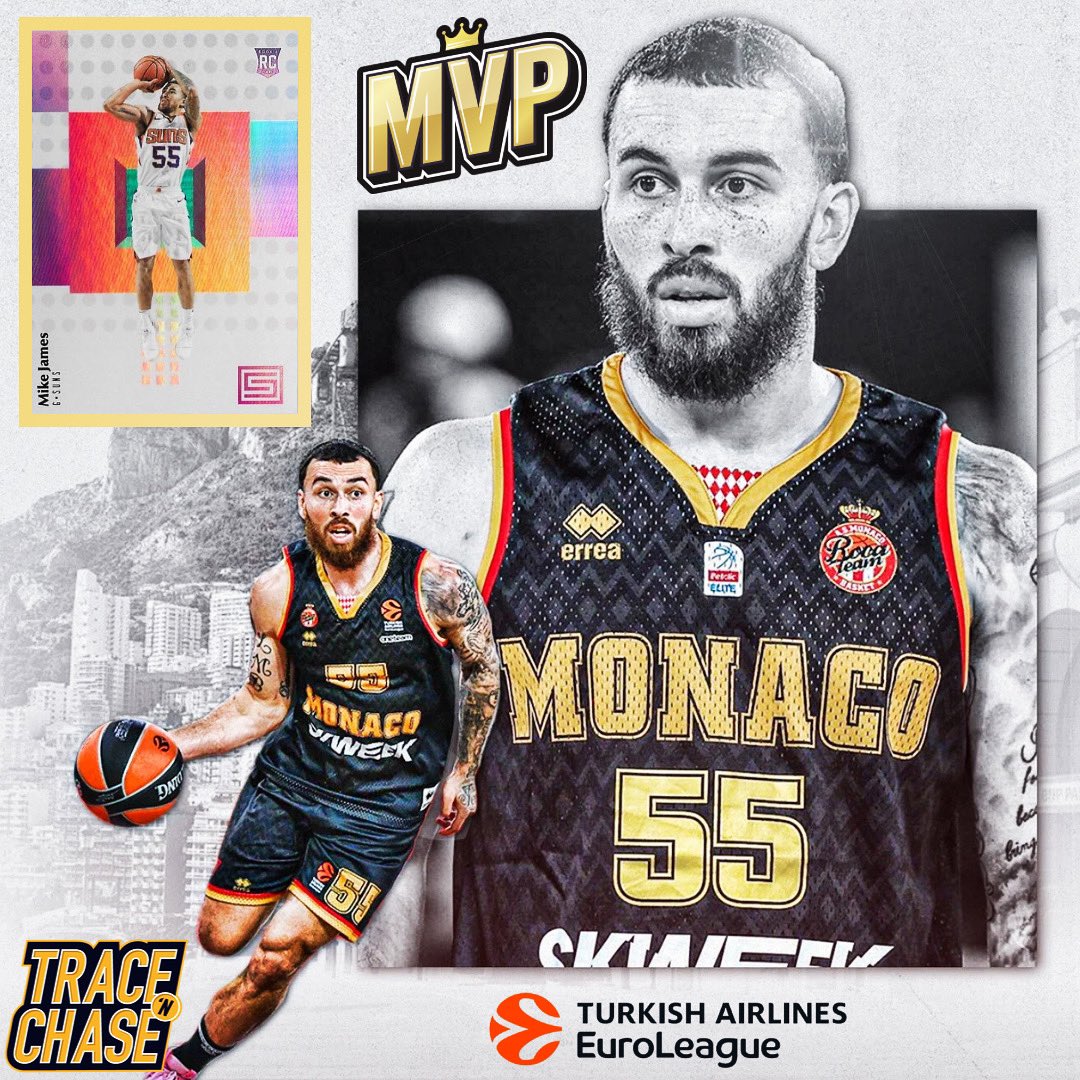 💥Congrats to Mike James, the first non-European player to win the @EuroLeague MVP trophy since 2006🏆🚀🏀 #whodoyoucollect #thehobby #tracenchase #showyourhits #bycollectorsforcollectors #tracenchaseskg #euroleague #psa #euroleaguebasketball #mikejames #asmonacobasket #bgs