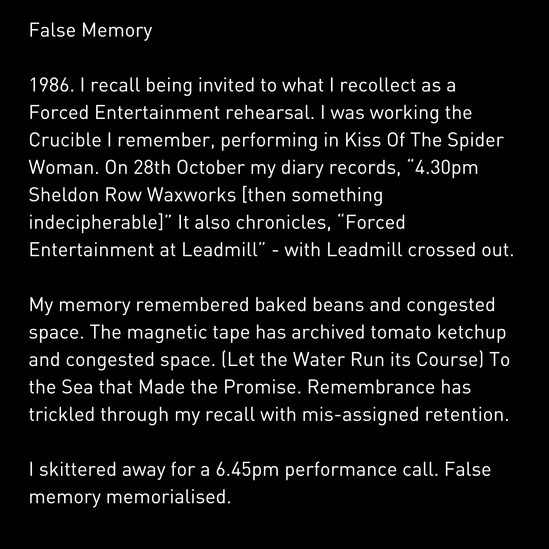 ForcedEnts's tweet photo. To Move In Time is at @BirminghamRep on 23 &amp; 24 May, and @KunstFestSpiele on 30 May.

Tyrone Huggins, solo performer, has had a long associated with Forced Entertainment and has shared this #FERecall with us that explores time travel and memory.

https://t.co/vYGxjQdke1

#FE40 https://t.co/SGr0tRobMs