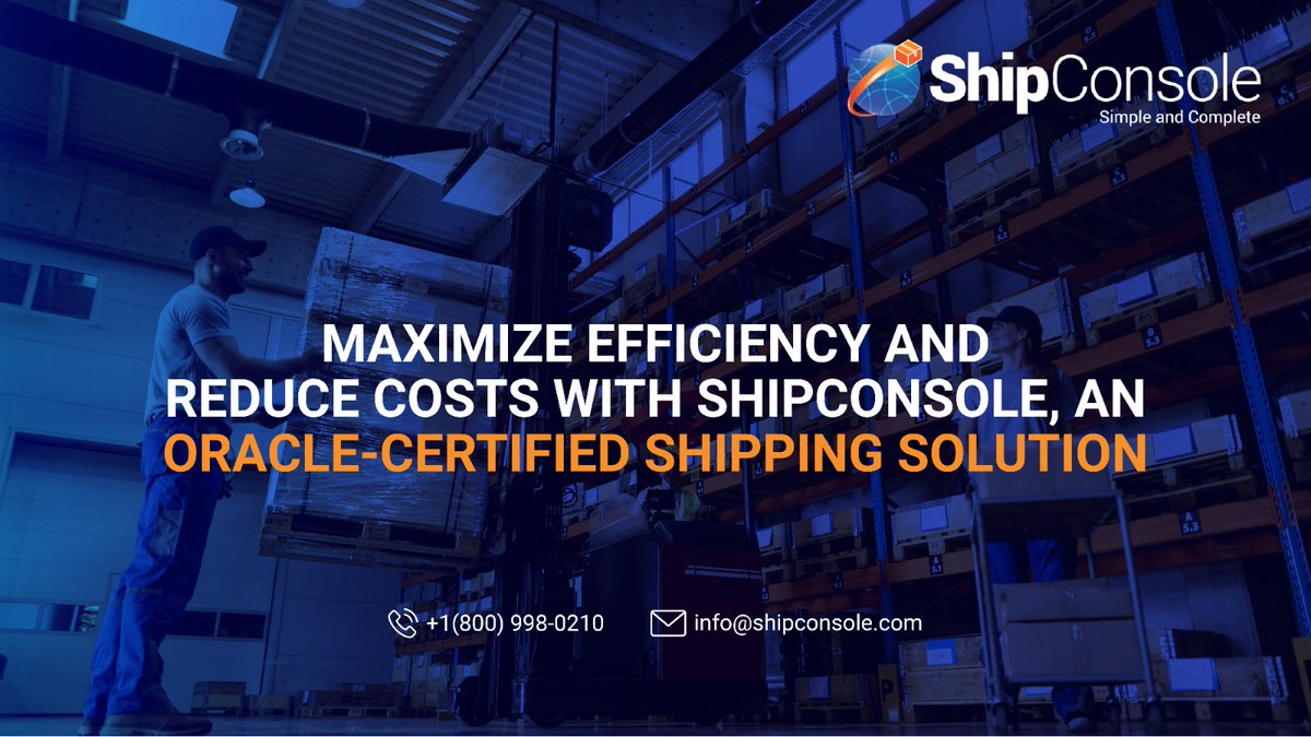Seamlessly integrated with Oracle ERPs, ShipConsole streamlines operations across carriers and modes, reducing costs and enhancing decision-making.

Explore ShipConsole today @ tinyurl.com/2t62eubd

#ShipConsole #Shippingsoftware #OraclecertifiedShippingSoftware #OracleERP
