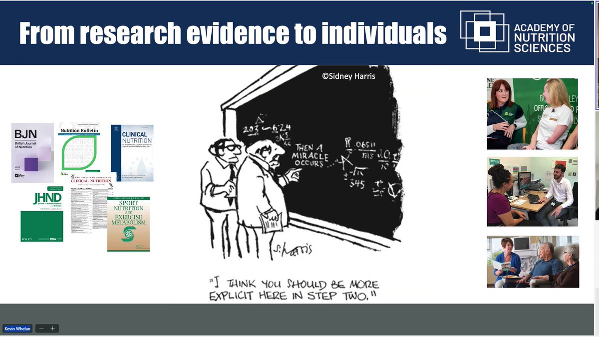 How can we facilitate evidence-based practice in nutrition? @ProfWhelan discusses evidence-based practice is based on: - best available research - professional experience - individual's preferences & values How to do it? 1⃣Ask 2⃣Acquire 3⃣Appraise 4⃣Apply 5⃣Assess ..evidence.