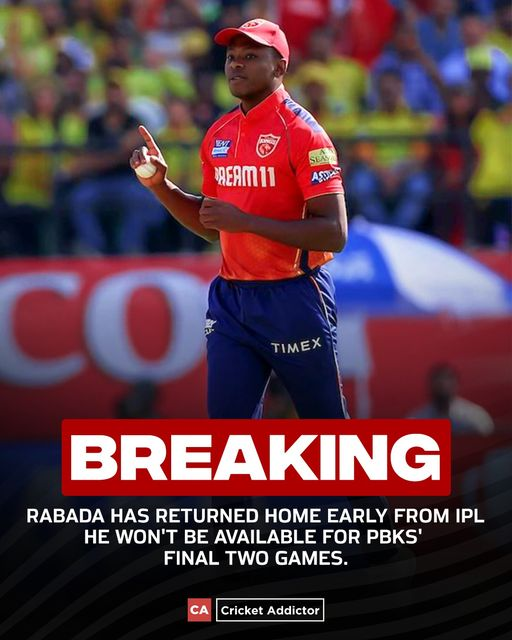 Kagiso Rabada is set to miss Punjab Kings' last two matches due to abscesses. He's flying back to South Africa for treatment #ICC #PBKS #IPL #KagisoRabada