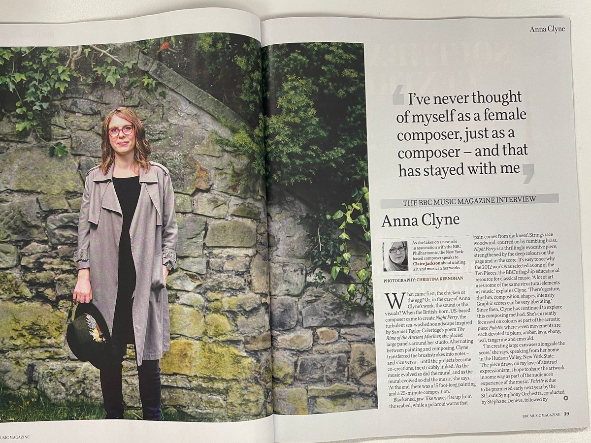 Delighted to be featured in this month's BBC Music Magazine in a profile on my residency with the @BBCPhilharmonic and upcoming projects that incorporate art and technology with my own paintings and the Augmented Orchestra. Out now on newsstands!