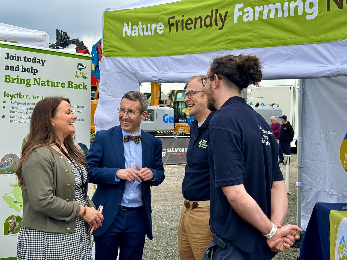 We are thrilled to welcome the Argicultural Minister @AndrewMuirNI to the Regenerative Farming Zone at the @balmoralshow today! Together, we’re paving the way for a sustainable and thriving future in agriculture. 🌱 #BalmoralShow #SustainableAgriculture #NatureFriendlyFarming