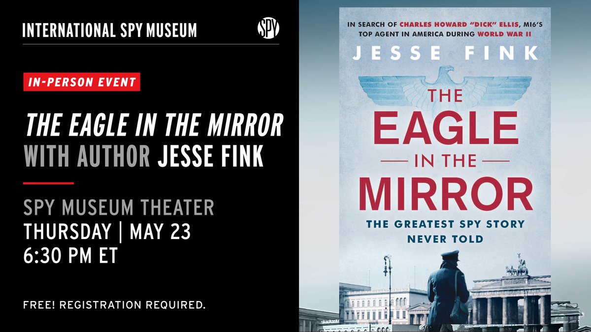 Join @spyhistorian & @JesseFink, author of The Eagle in the Mirror to discuss the mysterious Dick Ellis. After helping to set up the OSS, Ellis allegedly confessed that he had supplied information to the Nazis before WWII. bit.ly/4a1UP9K