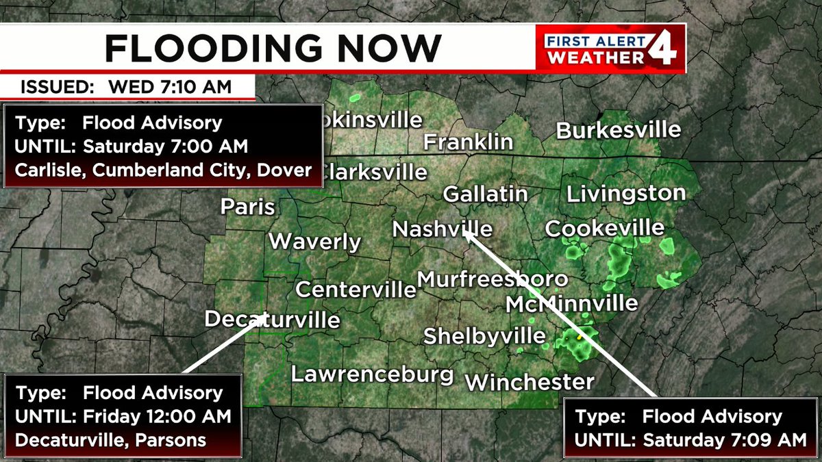 FLOODING IS OCCURRING. Turn around, don't drown! In the event of rising water, seek higher ground immediately. Tune to WSMV4 for the latest on this dangerous situation. #FirstAlert