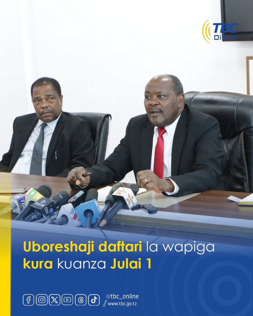 Uboreshaji wa Daftari la Kudumu la Wapiga Kura unatarajiwa kuzinduliwa Julai Mosi, 2024 mkoani Kigoma ambapo mgeni rasmi anatarajiwa kuwa Waziri Mkuu Kassim Majaliwa. 👇👇 instagram.com/p/C6_Qf8XPtA-/…