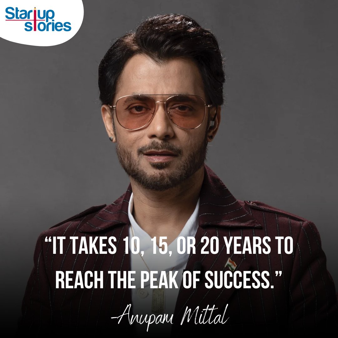 Success doesn't happen overnight. According to Anupam Mittal, it's a journey of 10, 15, or even 20 years.

#StartupStories #PatienceIsKey #JourneyToSuccess #PersistencePaysOff #Motivationalquotes #Motivation #Startup