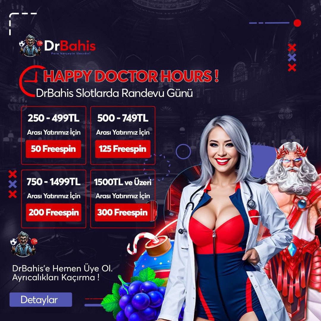 ✨DRBAHİS HAPPY HOURS DEVAM EDİYOR✨

⚡️Yoğun istek üzerine #DrBahis Happy Hours 23:59’a kadar devam ediyor, Bu Fırsatı Kaçırma! 

⚡️Her Spin Değeri 2₺ !

🍭Hemde #SweetBonanza ve #GatesofOlympus Slotlarında geçerlidir!

💉Tedaviye Başlamak İçin; drbgiris.com/drbahis