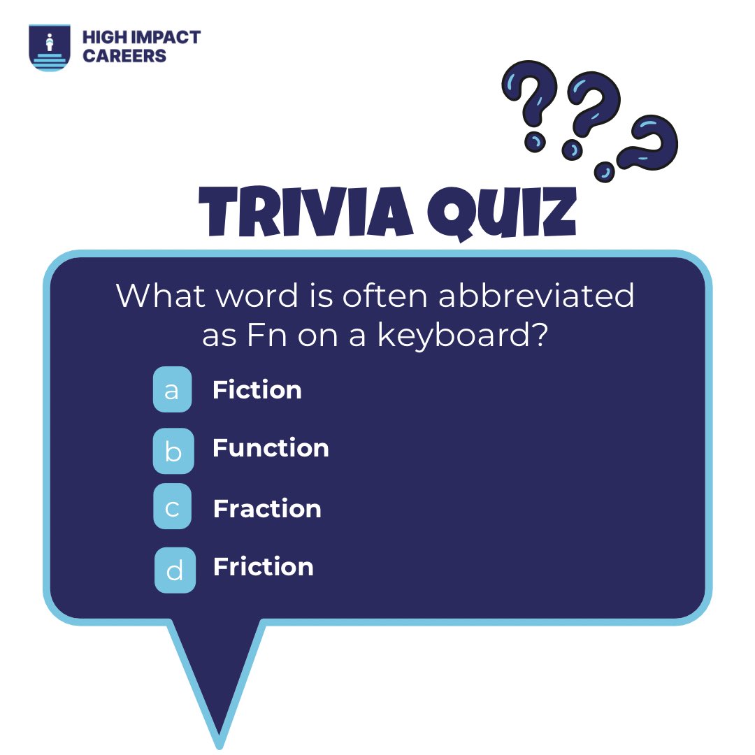 How familiar are you with your keyboard abbreviations.
Let's see in the comments.👇😉
#HighImpactCareers #TechTrivia