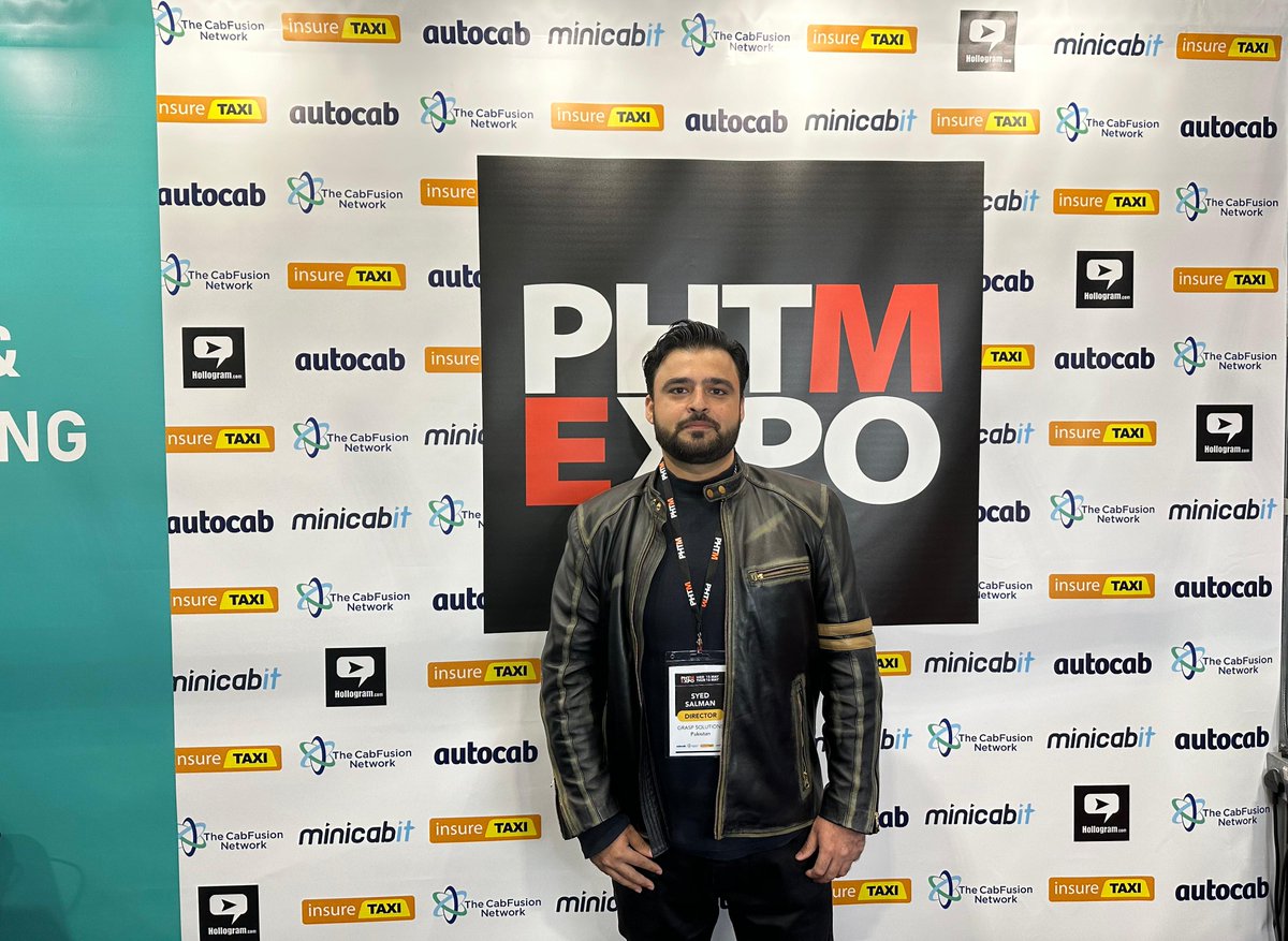 GraspSolutions's tweet photo. Syed Salman Rashid, Director of Operations at Grasp Solutions Pvt Ltd, had a fantastic day at the PHTM Expo in Milton Keynes! Enjoyed networking and exploring diverse booths.

#PHTMExpo  #Networking #PrivateHire #Taxi #UKTransport #BusinessEvent #Innovation   #AutoCab #iCabbi https://t.co/ivIjdrTS4m