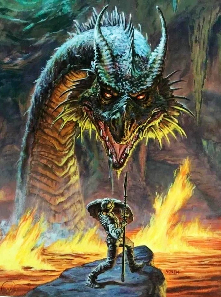 Dragonslayer. Art by Earl Norem #horror #fantasyart