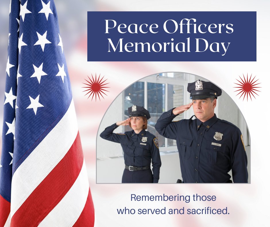 Today we honor the brave men and women who made the ultimate sacrifice in the line of duty. Their dedication to keeping our communities safe will never be forgotten. Let's remember and pay tribute to these heroes on Peace Officer Memorial Day. 🕊️🚔 #PeaceOfficerMemorialDay