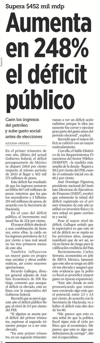 Melissa_Bely's tweet image. 💥 PÁCATELAS 💥

Prepárense para lo que viene.

Otra vez AMLO mintió.

La Economía NO está nada bien.

Se gastó más de 2 billones de pesos y aumentó un 248% el déficit público de acuerdo a datos de la Secretaria de Hacienda.

El barco se hunde mientras las focas aplauden..