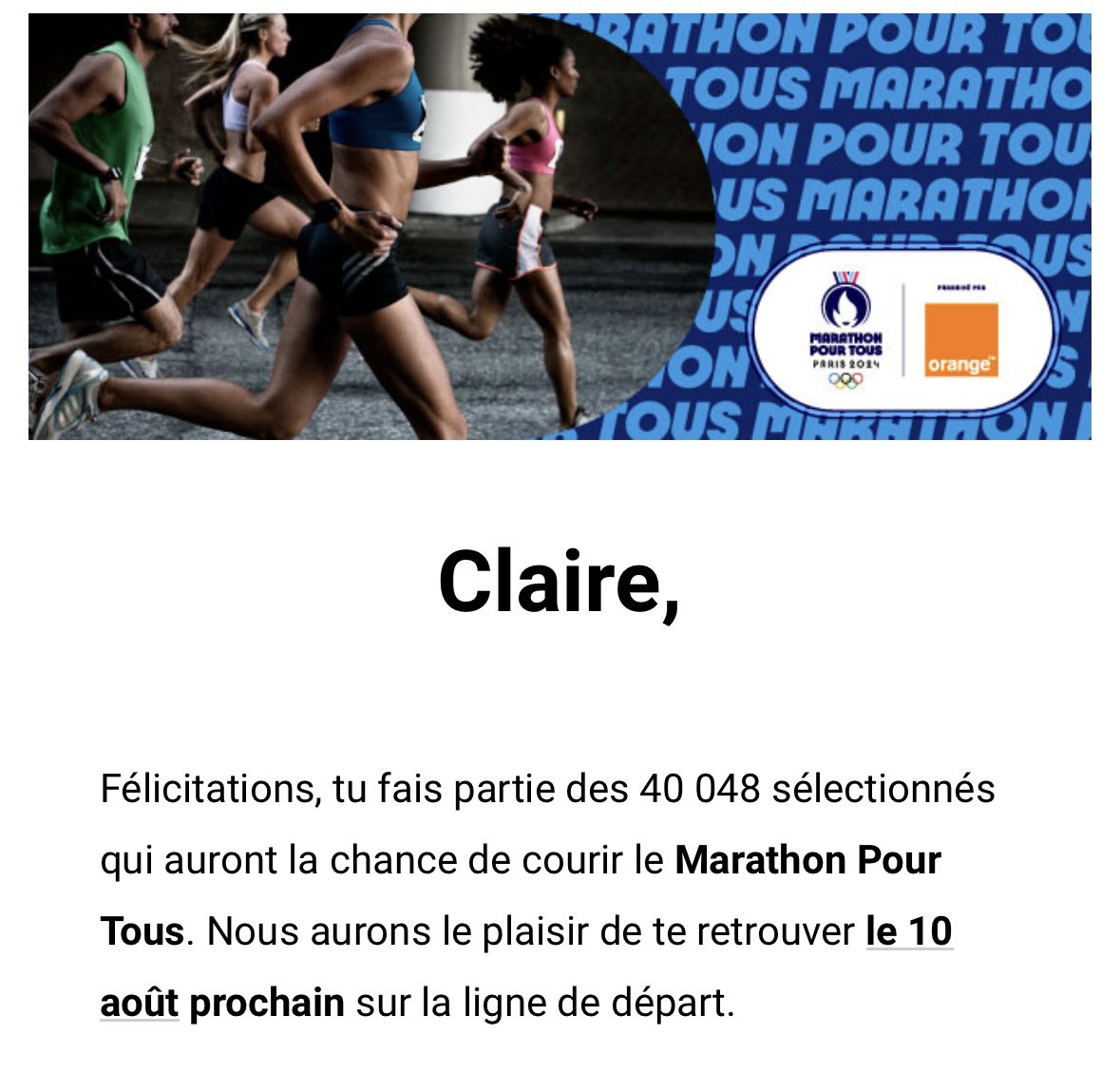 Un rêve éveillé ! Merci @Orange_France  🙏😱🥰💪 #teamkine #marathonpourtous Go continuer la prépa !
