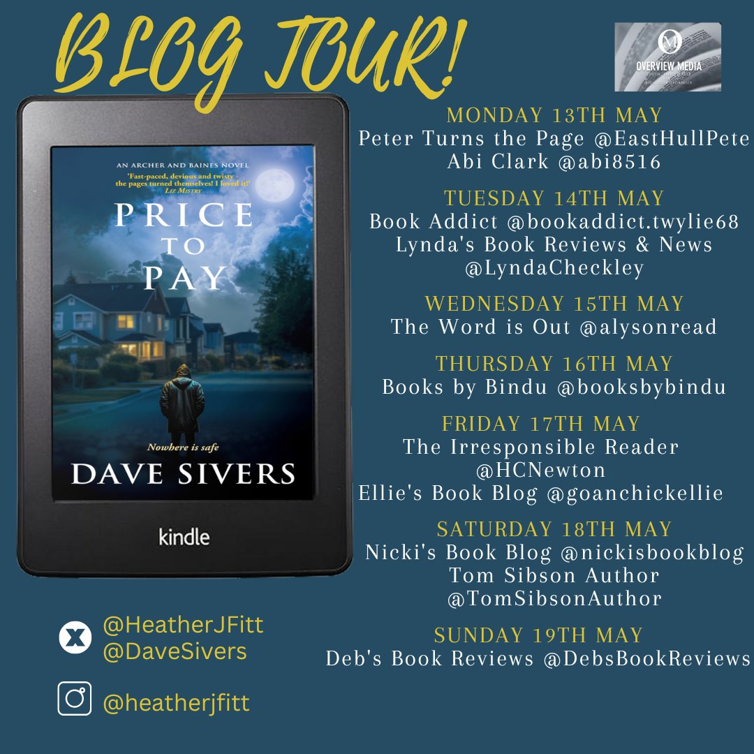 Today I am on the Blog Tour for Price To Pay (Archer & Baines Book 7) by @DaveSivers @HeatherJFitt A tense and very twisty story in a gripping police procedural series as Lizzie and Dominic find themselves prime suspects in a murder!! Full review on facebook.com/TheWordIsNowOut