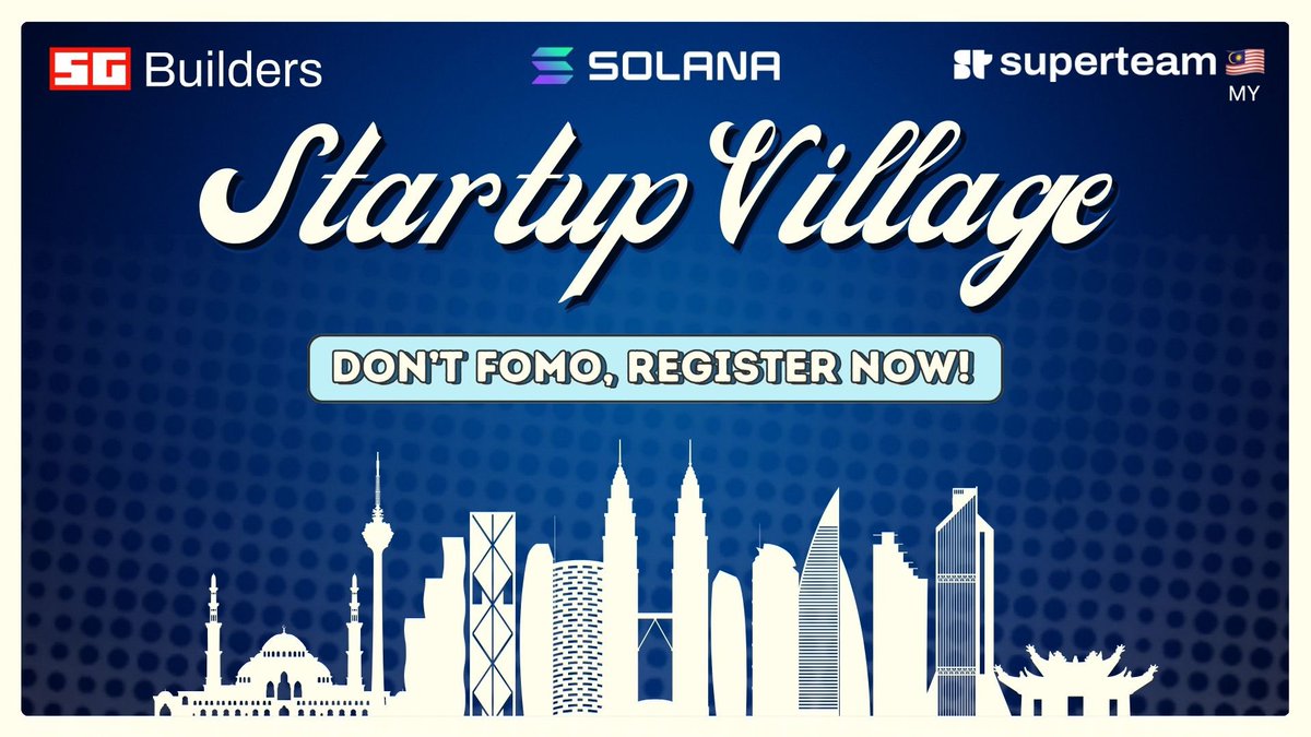 Startup Village is happening in Kuala Lumpur, Malaysia from June 12th to 24th, 2024 ⚒️ Brought to you by @sgbuidl & @SuperteamMY, this event is a great opportunity for you to collaborate with new and established teams on Solana. The SolanaFM team will be on the ground,