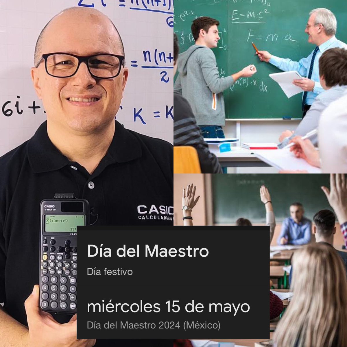 ¡¡¡Feliz Día del Maestro!!!

En el día del maestro, recordemos que sin su guía, el mundo carecería de profesionales. La docencia es la semilla de todo conocimiento, la fuerza que moldea mentes y corazones para el mañana. Cada médico, ingeniero, artista o líder, lleva consigo