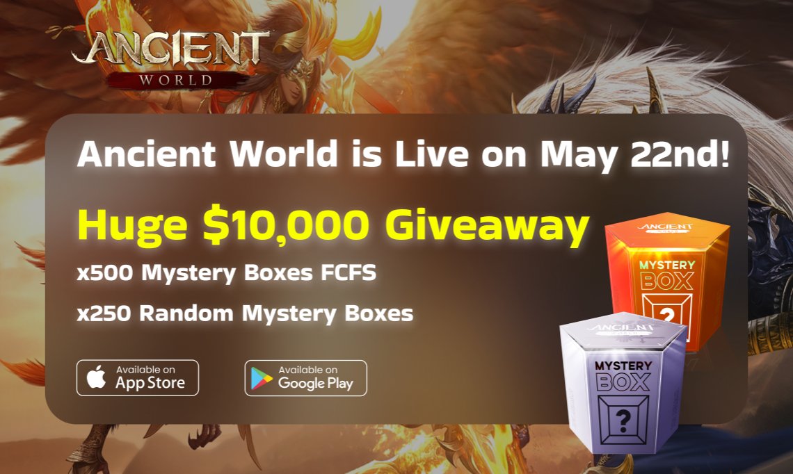 🚀 Ancient World is launching! Join the #GameFi revolution and embark on an epic journey! 🌟 1️⃣ Pre-register Ancient World👇 bit.ly/AncientWorld15 2️⃣ Submit your Game Verse UID forms.gle/TbbYQvyT5yJQS7… 🏆 Rewards: 500 NFTs, FCFS An extra 250 random winners！ #web3game