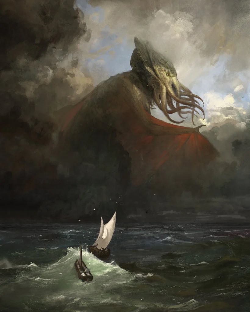 The Thing of the idols, the green, sticky spawn of the stars, had awaked to claim his own.

The Call Of Cthulhu
HP Lovecraft

#WyrdWednesday #Lovecraft #Myth #Cthulhu #TheGreatOldOnes 

art: Bram Sels