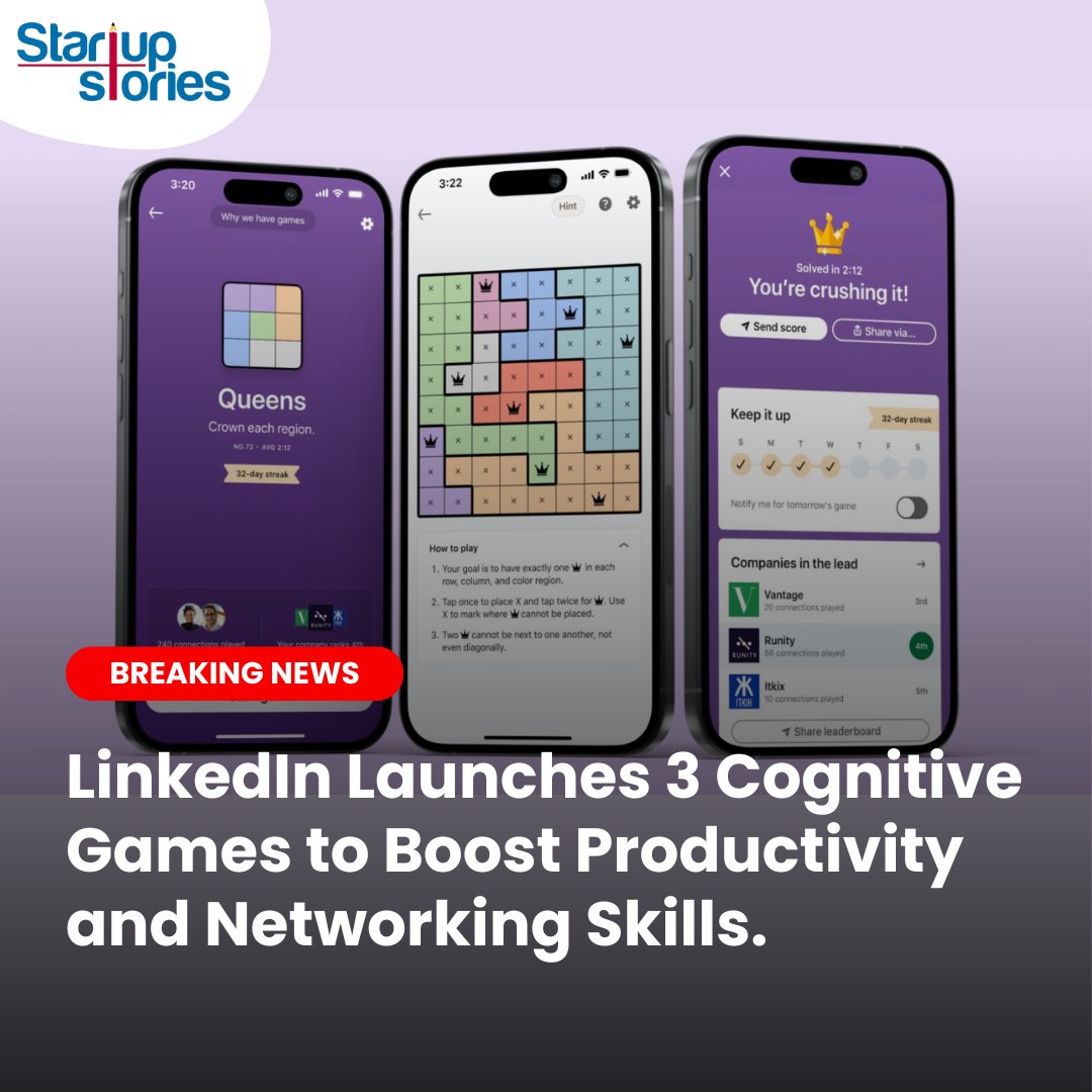 Elevate your focus and connections! Our social networking platform dropped three mind-bending games to boost your concentration and strengthen those connections. Let the fun begin!

#StartupStories #LinkedIn #BrainGames #ConnectionBoost #FocusEnhancement