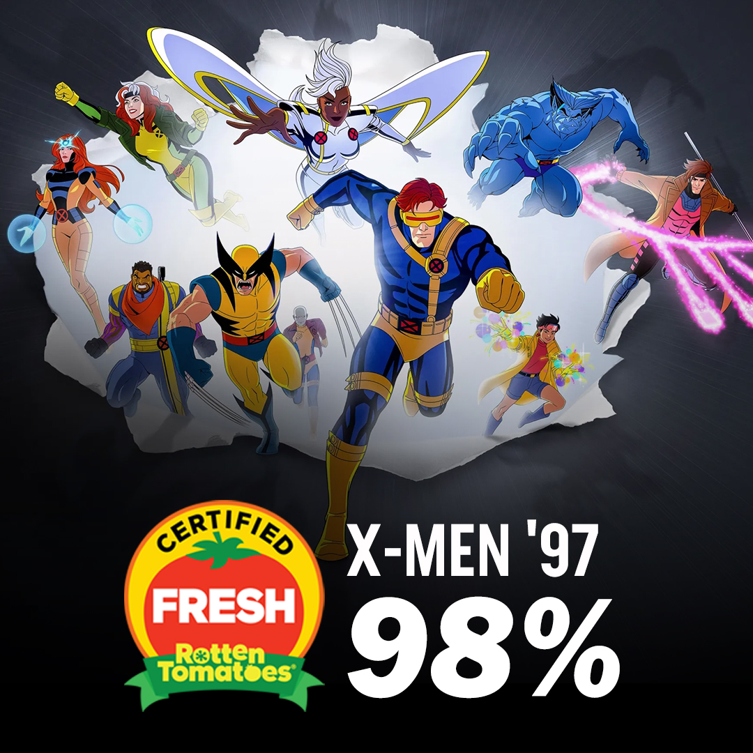#XMen97 is Certified Fresh at 98% on the Tomatometer, with 64 reviews: rottentomatoes.com/tv/x_men_97/s0…