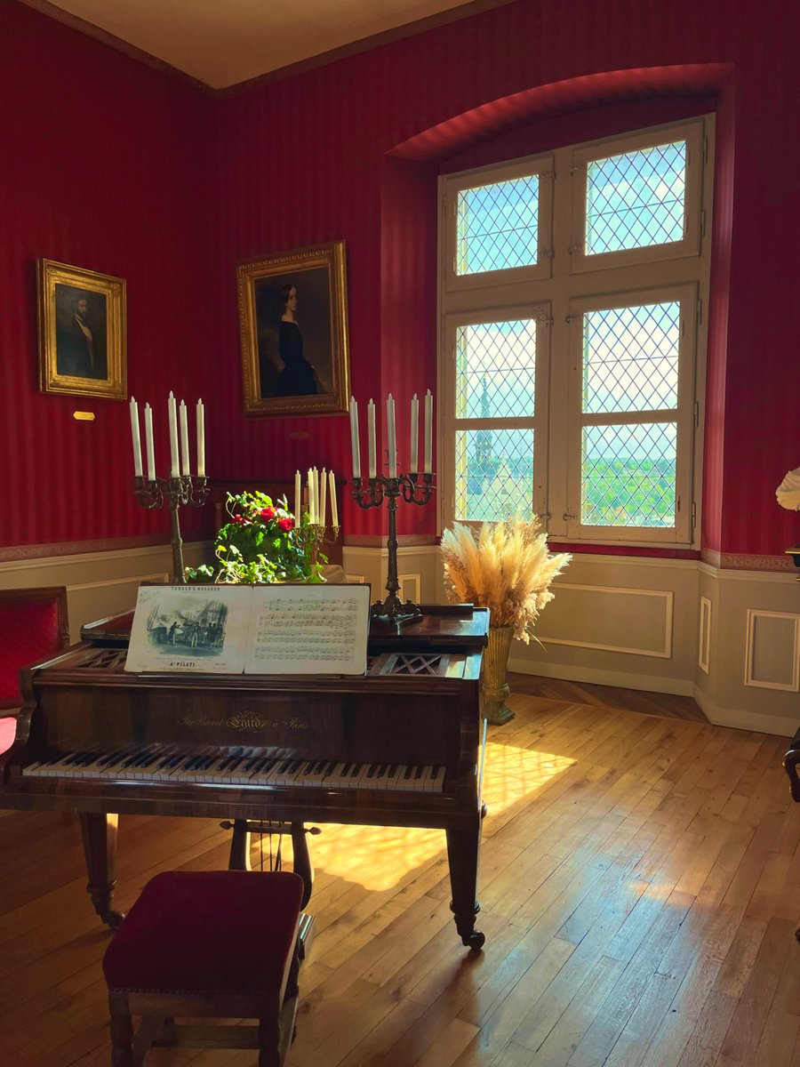 🏰 Au second étage du @ChateauAmboise, découvrez une autre partie de l’#histoire de #France ! 🖼️ Admirez le style empire de ces appartements où domine un rouge intense sur les murs décorés par de multiples portraits, comme le roi Louis Philippe, de la famille Orléans. #amboise