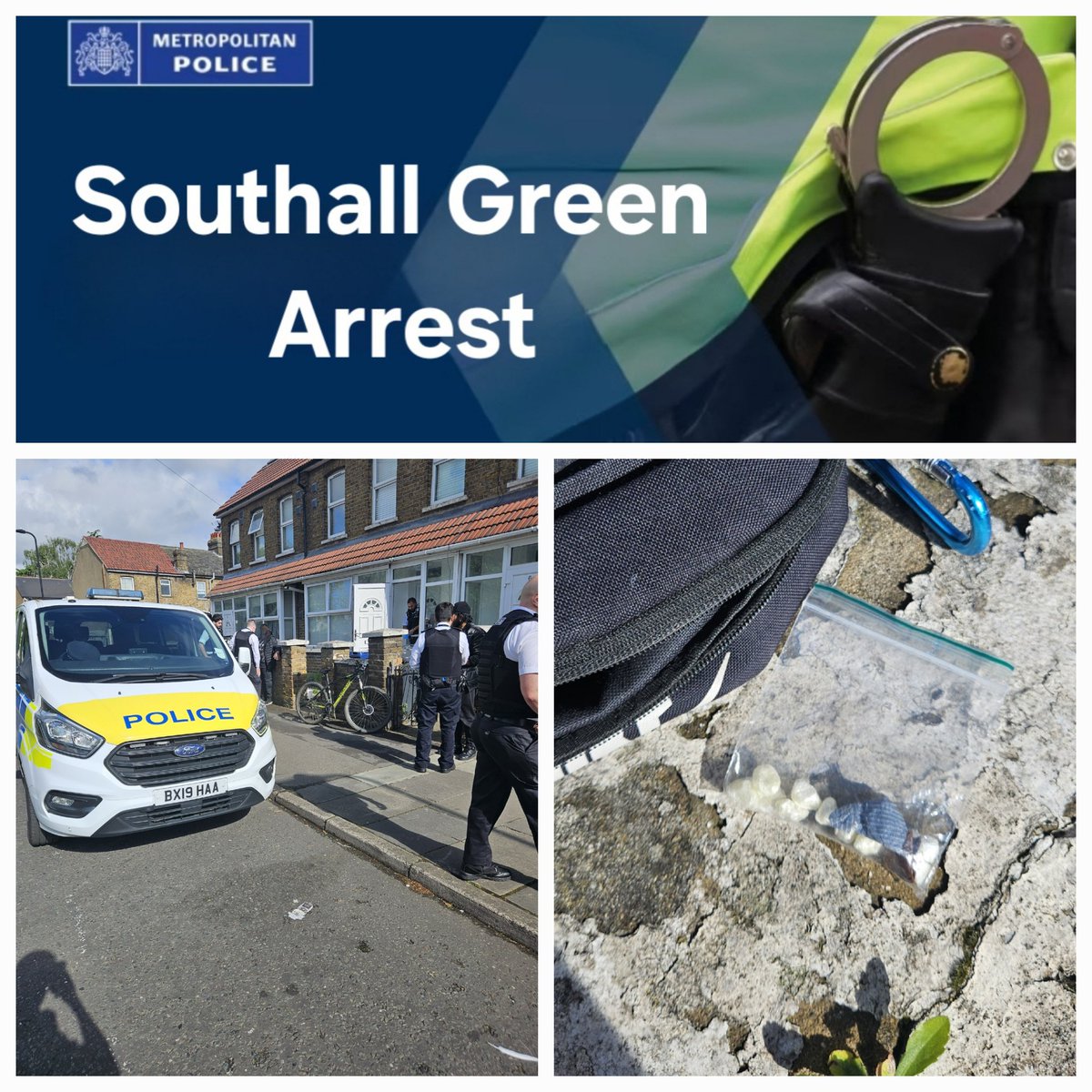 The team was patrolling Guru Nanak Road. Two males were seen acting suspiciously and detained for searches. 

▶️ one arrested for drug offences, immigration absconding, and breach of community protection notice 

#notonourwatch