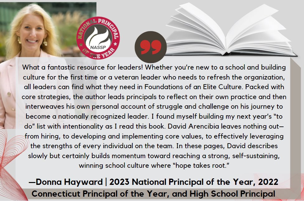 I'm grateful to have these strong women leaders in my life. Being close friends w/ the ‘22 & ‘23 National Principals of the Year, Beth Houf & Donna Hayward, is incredible! Honored for their endorsements in 'Foundations of an Elite Culture.’ Get your 📖 at ConnectEDD.org