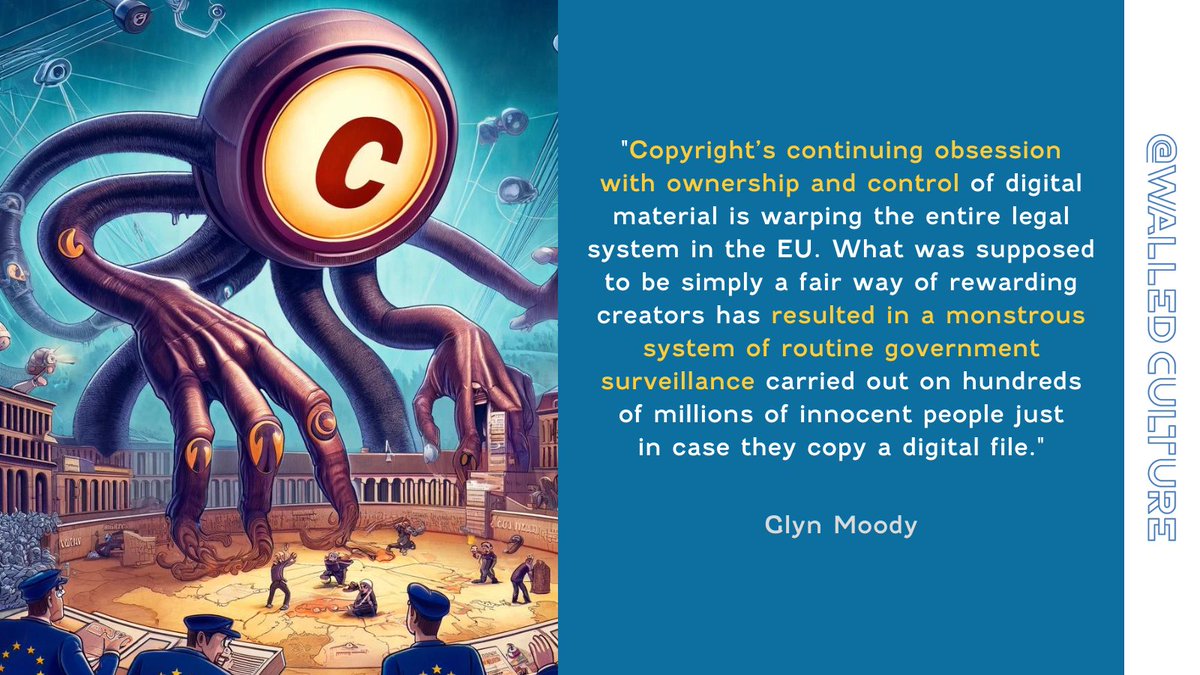 #CopyrightAbsurdity: @glynmoody criticises top EU court's decision to put copyright above the right to online anonymity
A sign of the twisted values copyright succeeded on imposing on many legal systems
#surveillance #HADOPI #CJEU #France #DataRetention
walledculture.org/top-eu-court-s…