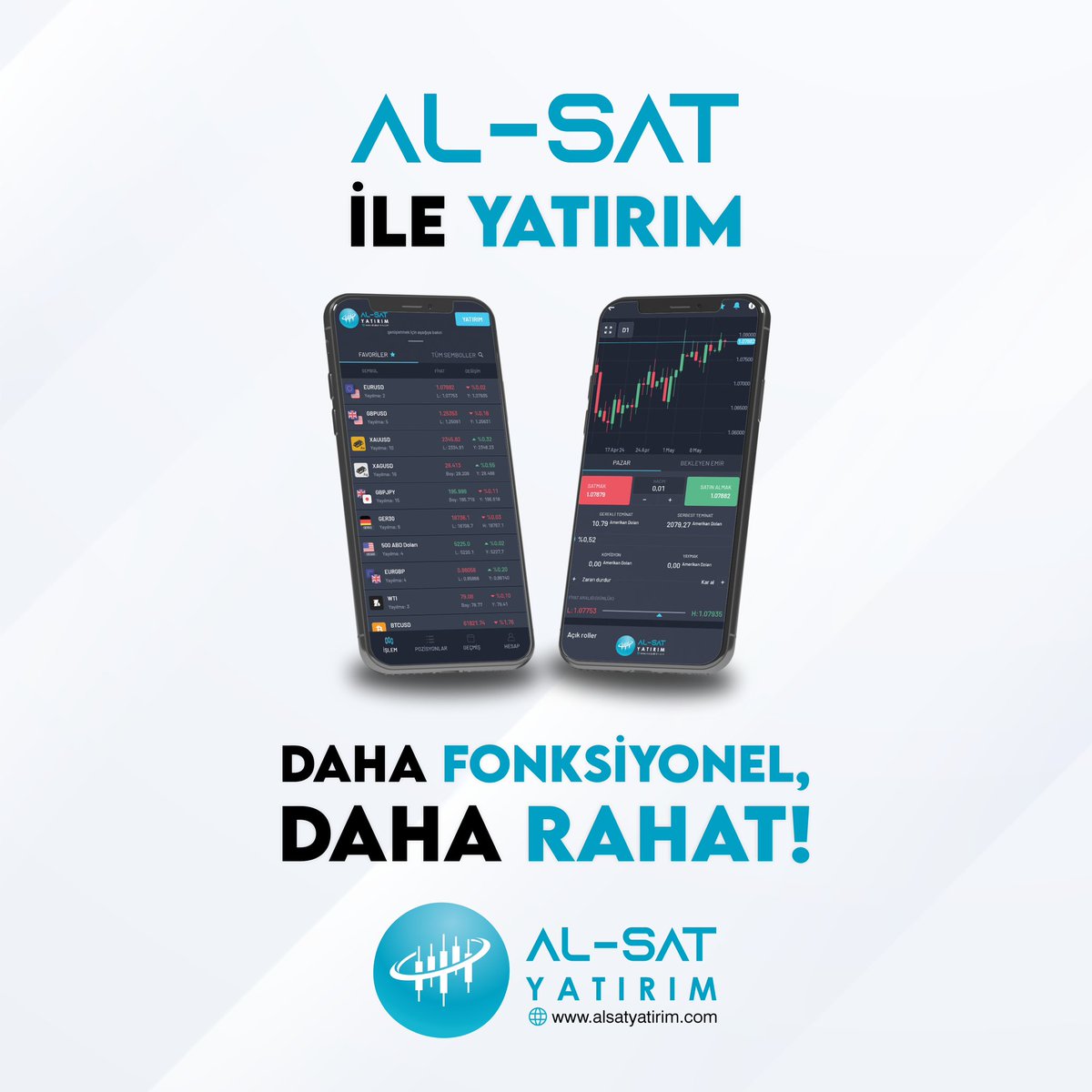 Al-Sat Yatırım ile çok daha rahat alım satım emirleri vermek için web sayfamızı ziyaret edebilirsiniz. 

👉 alsatyatirim.com 👈

#alsatyatırım #buysell