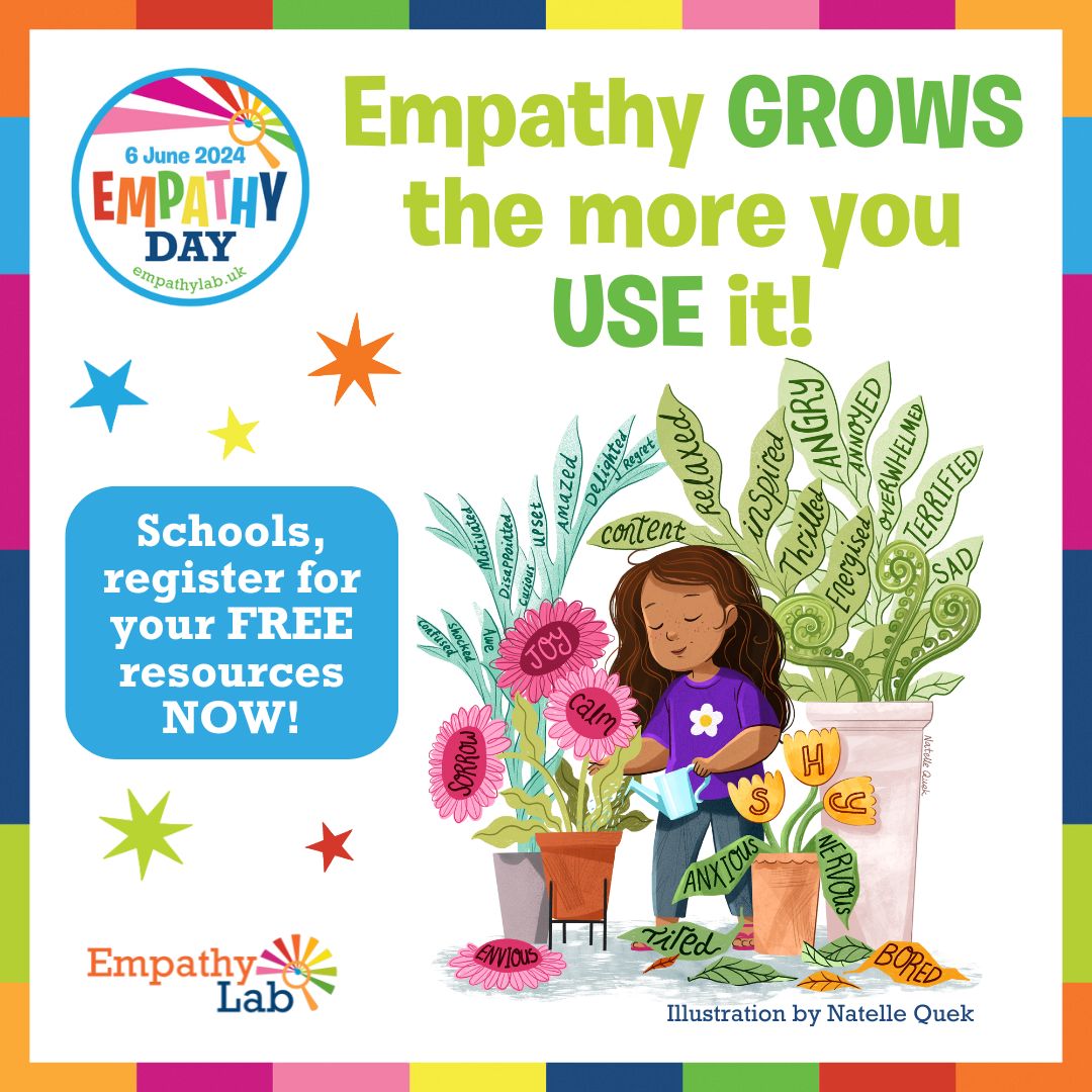 #EmpathyDay is zooming up - 6 June! Feels like we have never needed empathy strategies more urgently. SCHOOLS/LIBRARIES - do grab the powerful resources - register here surveyhero.com/c/p9w4nbtn @SueAtkins @son1bun @The_UKLA @youthlibraries @uksla @Petersbooks