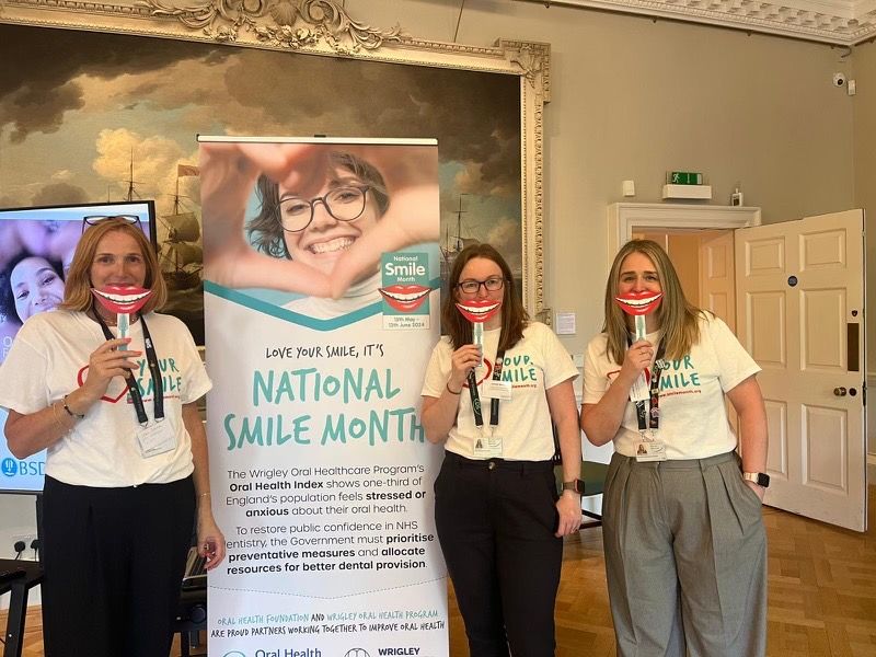 Jenny, our Strategic Oral Health Lead, and Oral Health Improvement Managers Jane and Anne-Marie are attending the Oral Health Foundation’s launch of National Smile Month 2024. National Smile Month aims to raise awareness of important oral health issues. @dentalhealthorg