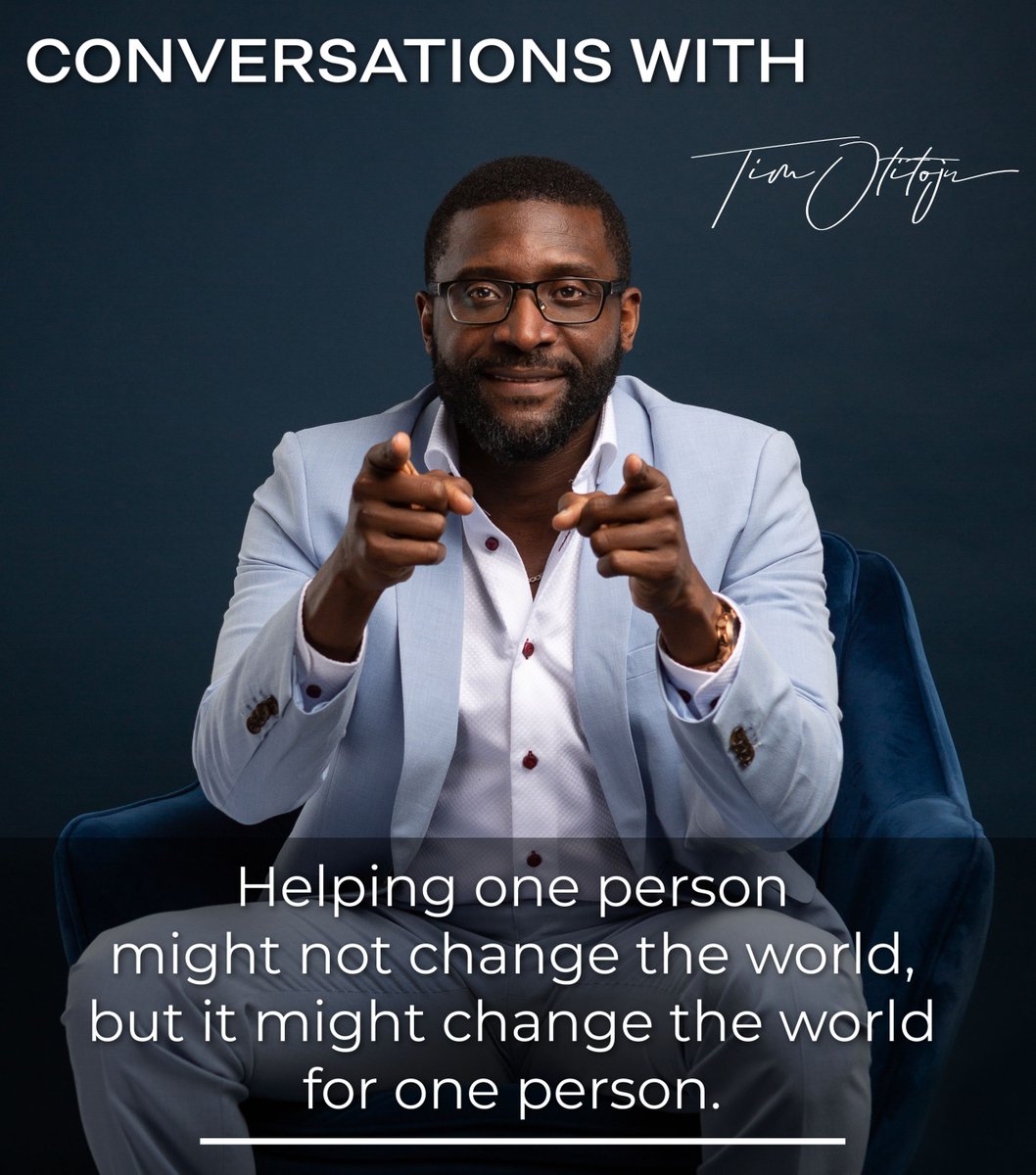 Helping one person, even in a small way, can profoundly impact their world. Acts of kindness create a ripple effect, offering hope, restoring faith, and inspiring gratitude. 

#conversationwithtimotitoju #kindnessmatters❤️ #actsofkindness #changetheworld