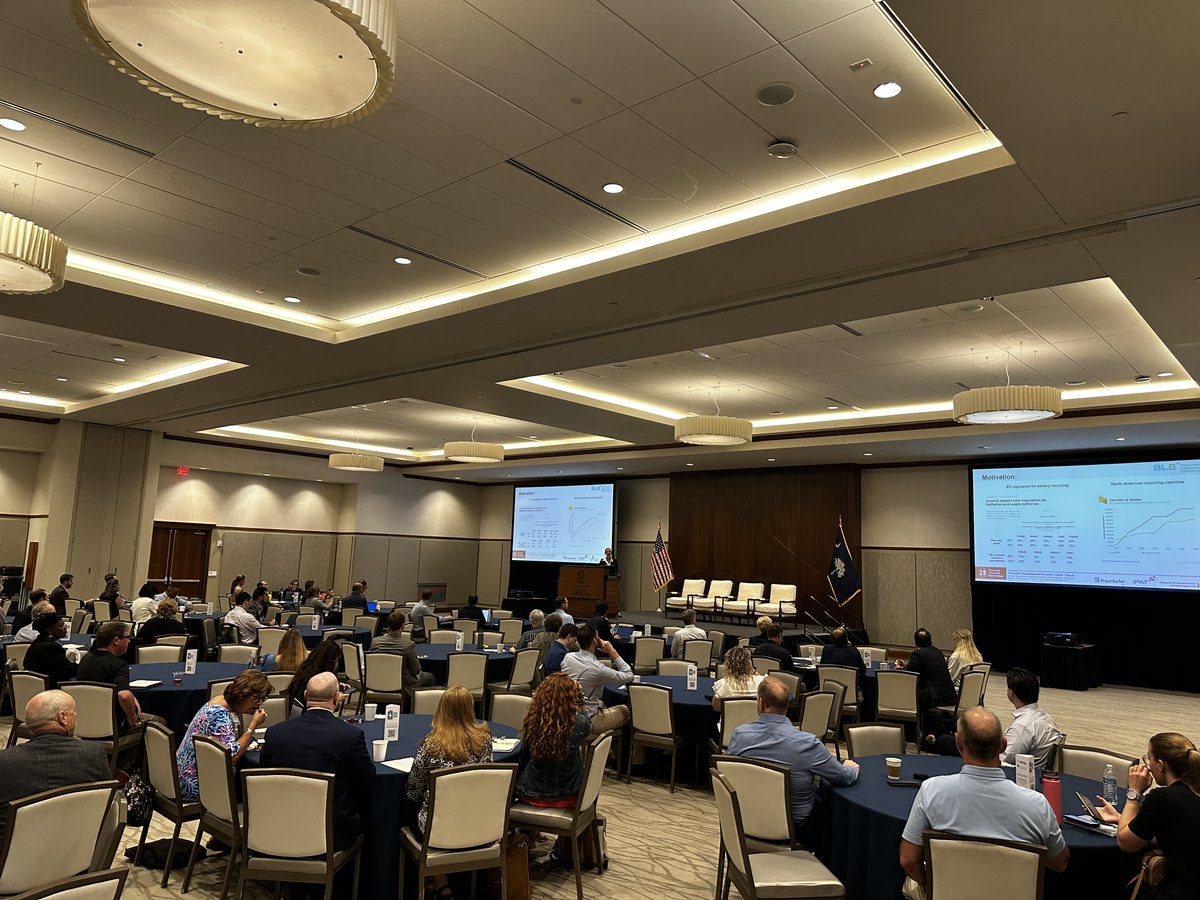 sccompetes's tweet photo. We're kicking of Day 2 of #SCBattery24 by learning about the newest advances in battery reuse, included automated recycling and disassembly! | @Fraunhofer @cirba_solutions https://t.co/eQjXQTz4vB