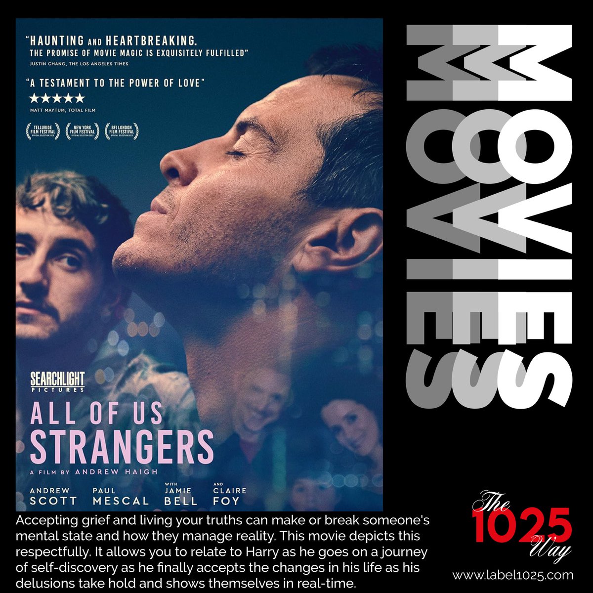 instagram.com/p/C6_SGuZoImJ/…
—————————————————————
#Label1025 #AllOfUsStrangers #AndrewScott #PaulMescal #JamieBell #ClaireFoy #acceptance #adaptation #drama #fantasy #film #friendship #movie #novel #relationship #romance #FilmFour #SearchlightPictures #BlueprintPictures #DisneyPlus