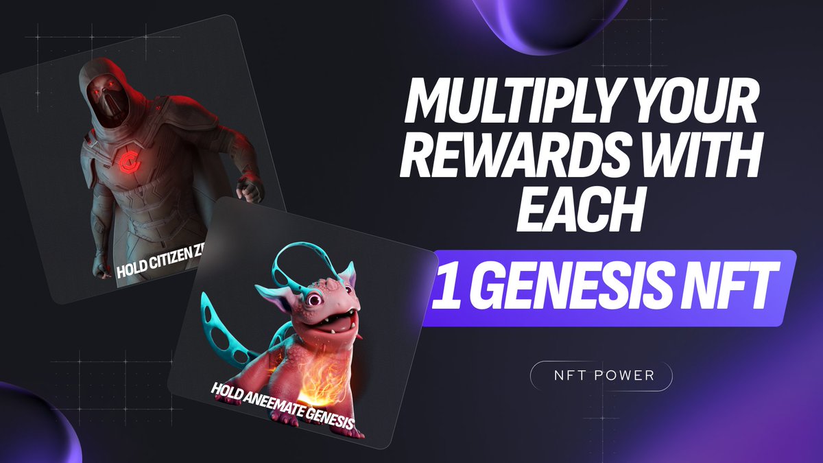 Each Genesis NFT earns you a 10% boost, up to a 2x multiplier on your farming rewards! You can achieve up to a 2x multiplier by holding a Genesis NFT - every single Genesis NFT you hold contributes! The more @citizenconflict or @playaneemate Genesis NFTs you possess, the larger…